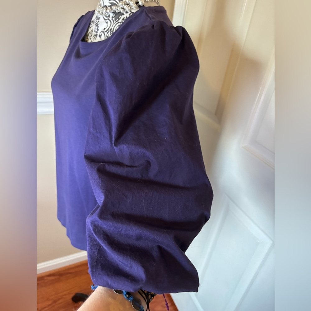 Chico’s Women's Puff Sleeve Top - Purple, size 1X - Picture 3 of 9